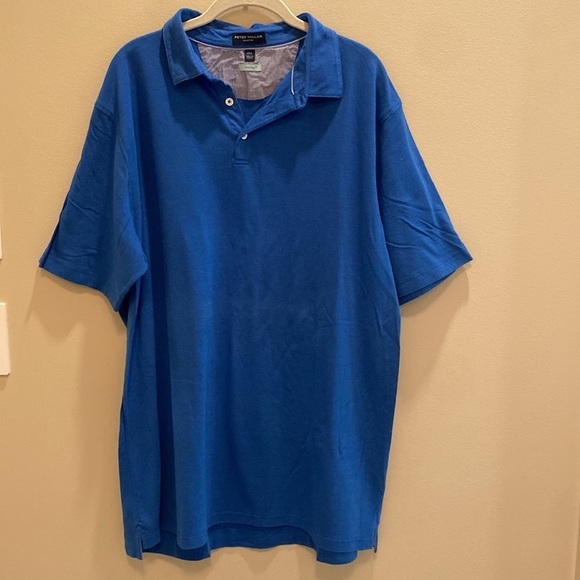Peter Millar Collection Cotton Tencel Blend Perfect Pique Polo Shirt Blue 2XL - Picture 3 of 6